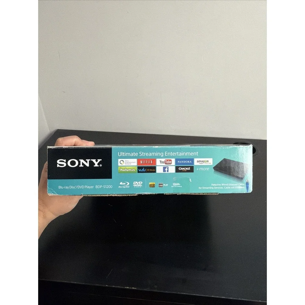 Sony BDP-S1200 Blu Ray Disc DVD Player w/ Remote Ac Adapter Manual Open Box